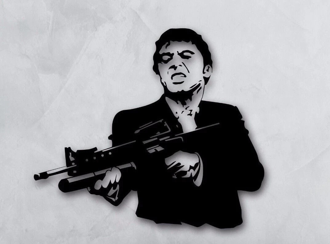 25″ Tony Montana Scarface Wall Sticker Decal – Iconic Movie Art – Easy Peel & S