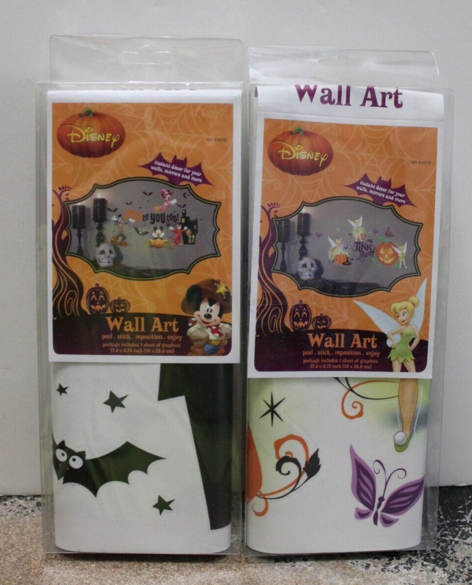 IMPACT INNOVATIONS–2 DISNEY Halloween wall art sets (peel, stick) NEW