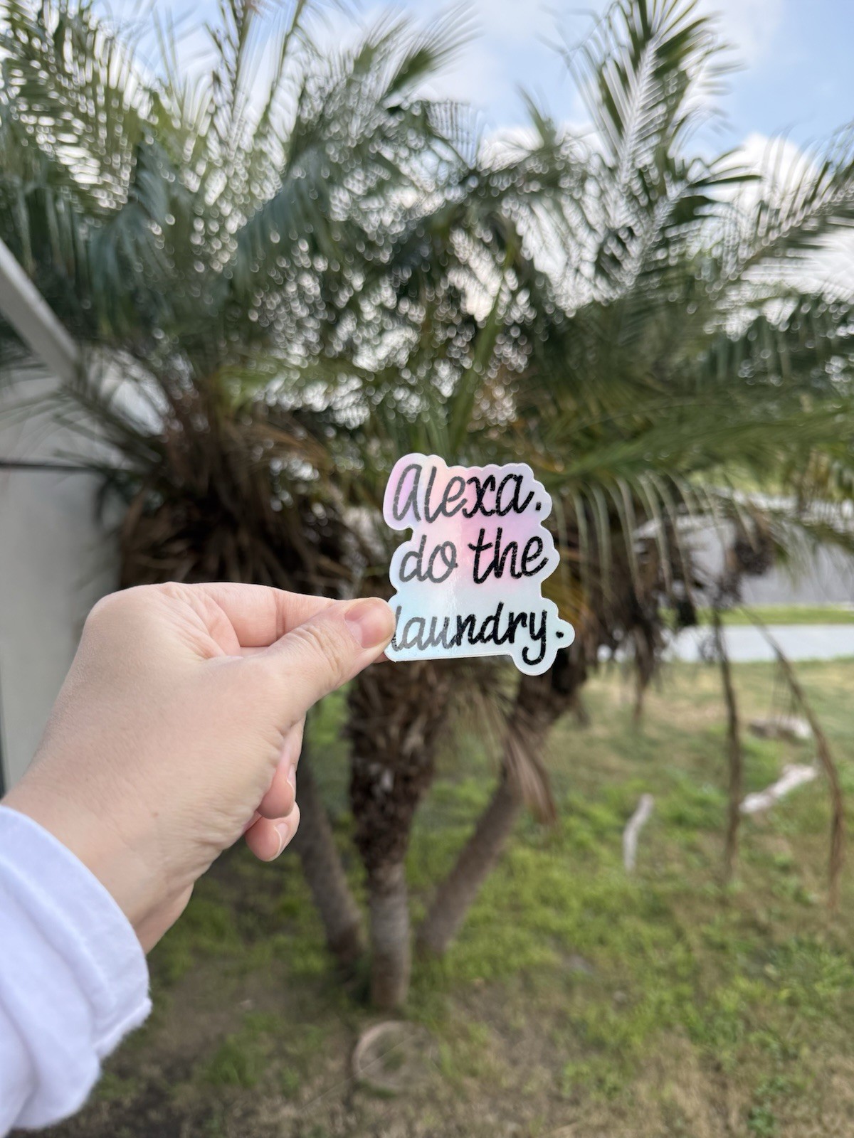 “Alexa, do the laundry” Sticker Decal, Laundry Theme holographic by WarPaint.jj