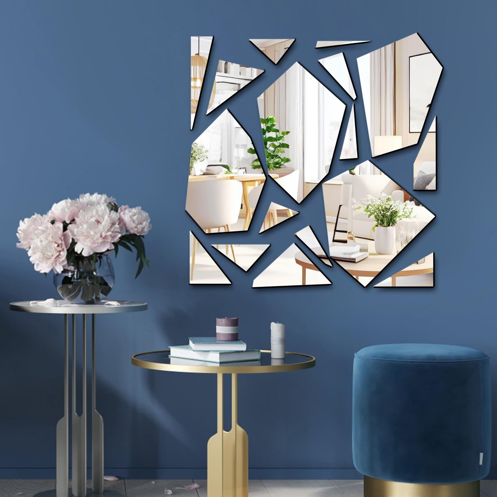 Acrylic Mirror Wall Stickers Irregular Mirror Stickers Wall Decor Peel and St…