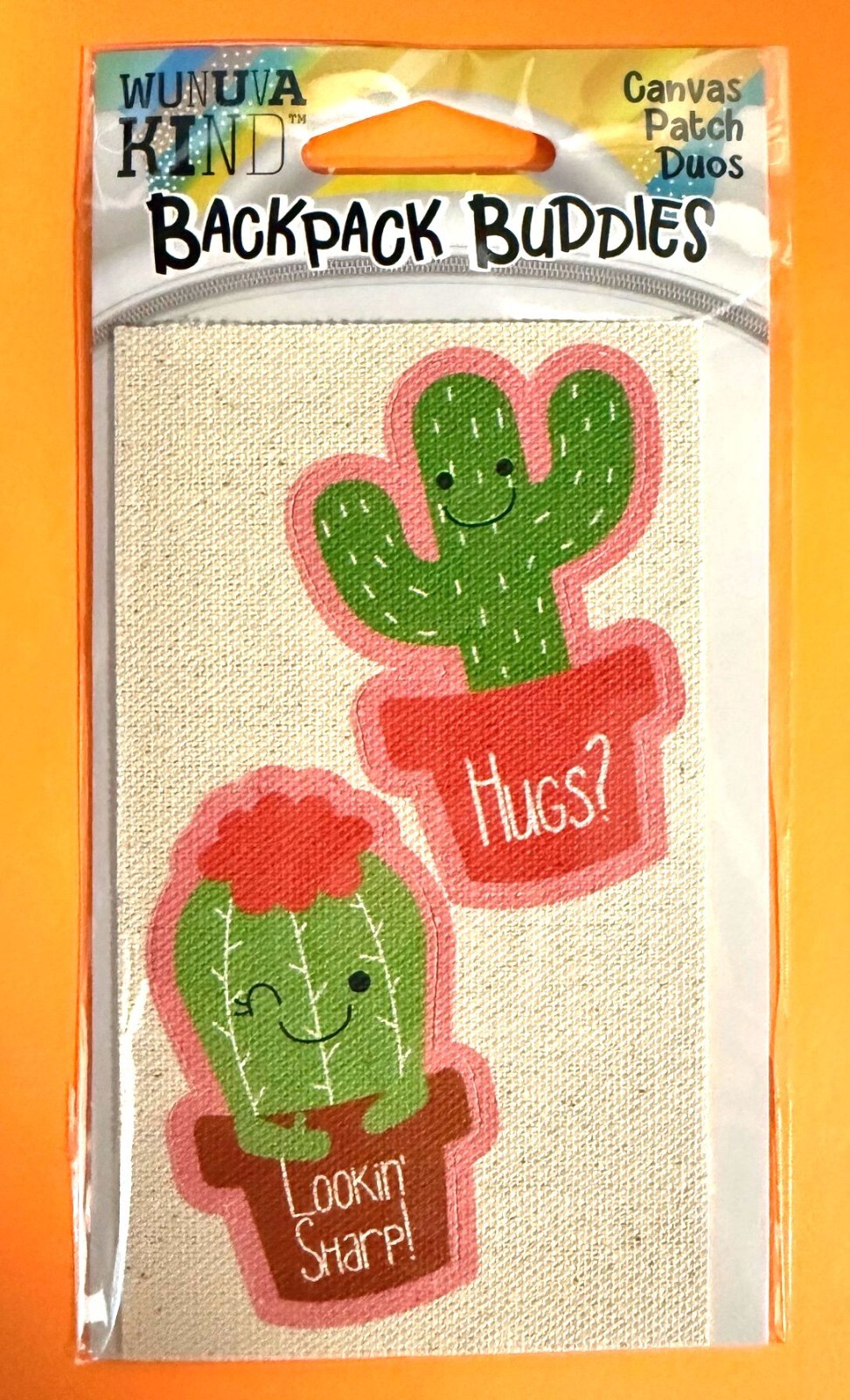 CACTUS HUGS 2 PACK DIE CUT CANVAS 2.5″ DECALS STICKERS FOR CLOTH FREE SHIP