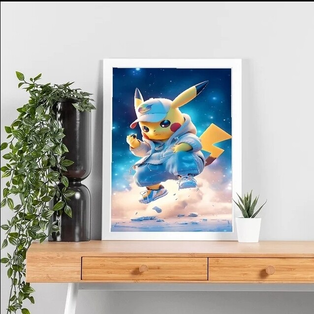 Cotton Canvas Pokémon Wall Art Pikachu Poster Quality+++