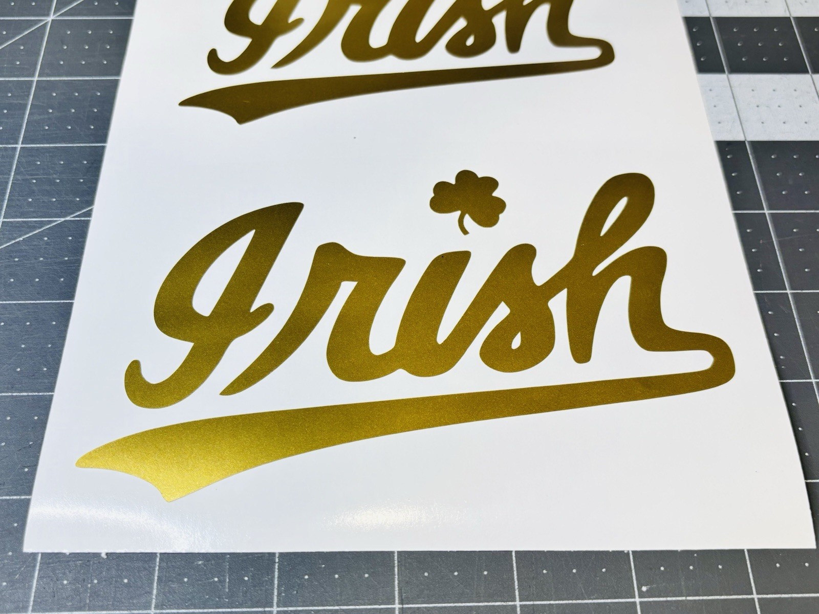 Notre Dame Script “Irish” Die Cut Vinyl Decal Play Like A Champion Golden Domer
