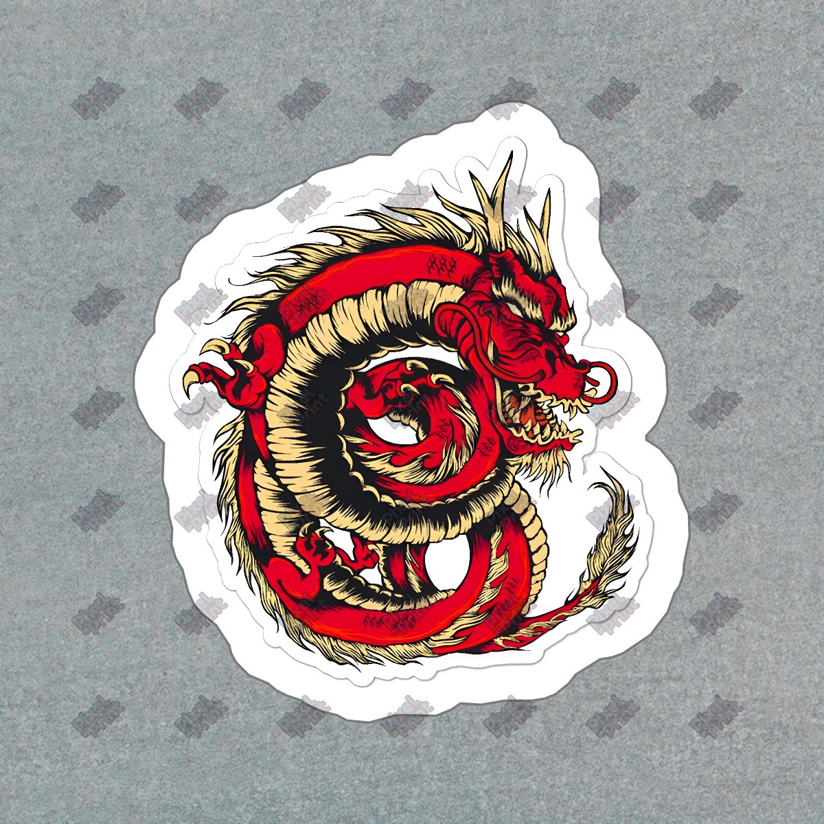 Fierce Red Dragon Vinyl Sticker Asian Mythology Decal Perfect for #784935