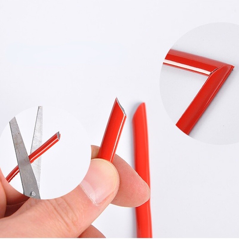 3or5M Red Self-adhesive PVC Car Moulding Trim Strip Door Anti-scratch Bumper New