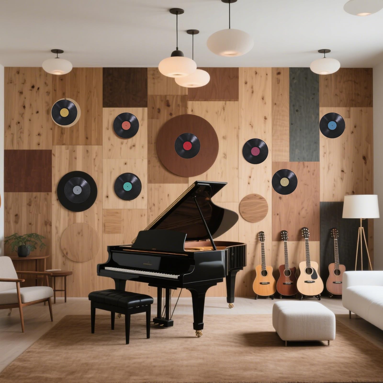 8 Pcs Vinyl Record Wall Decals – 9″ Flat Stickers for Wall Decor, Wall Decals…