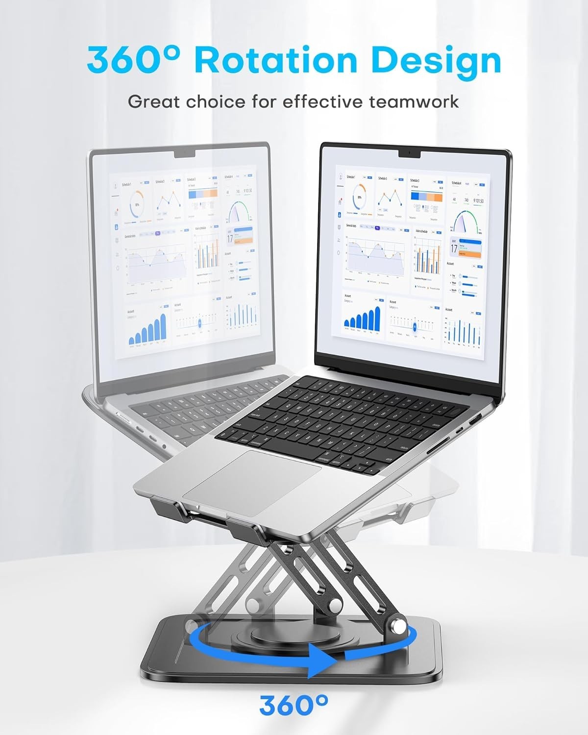 Silver Laptop Stand – Ergonomic & Portable for Laptops up to 16 inches