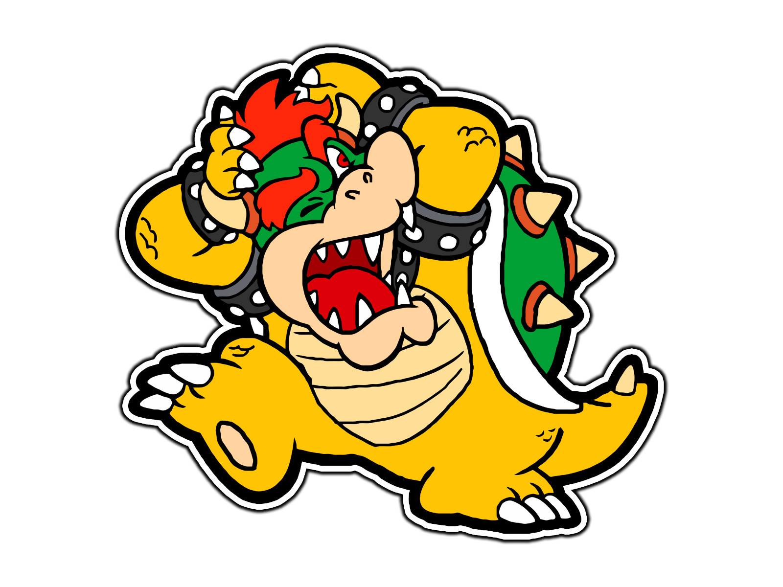 #1808 Bowser Hit Hurt 2D Waterproof Vinyl Sticker Decal Die-Cut
