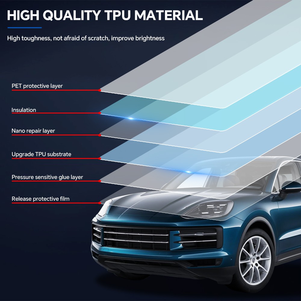Headlights Mirror Precut PPF Paint Protection For Porsche Cayenne Basic 2024-UP