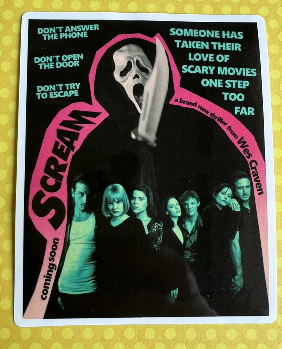 Scream Movie Poster Ghostface Vinyl Horror Movie Sticker
