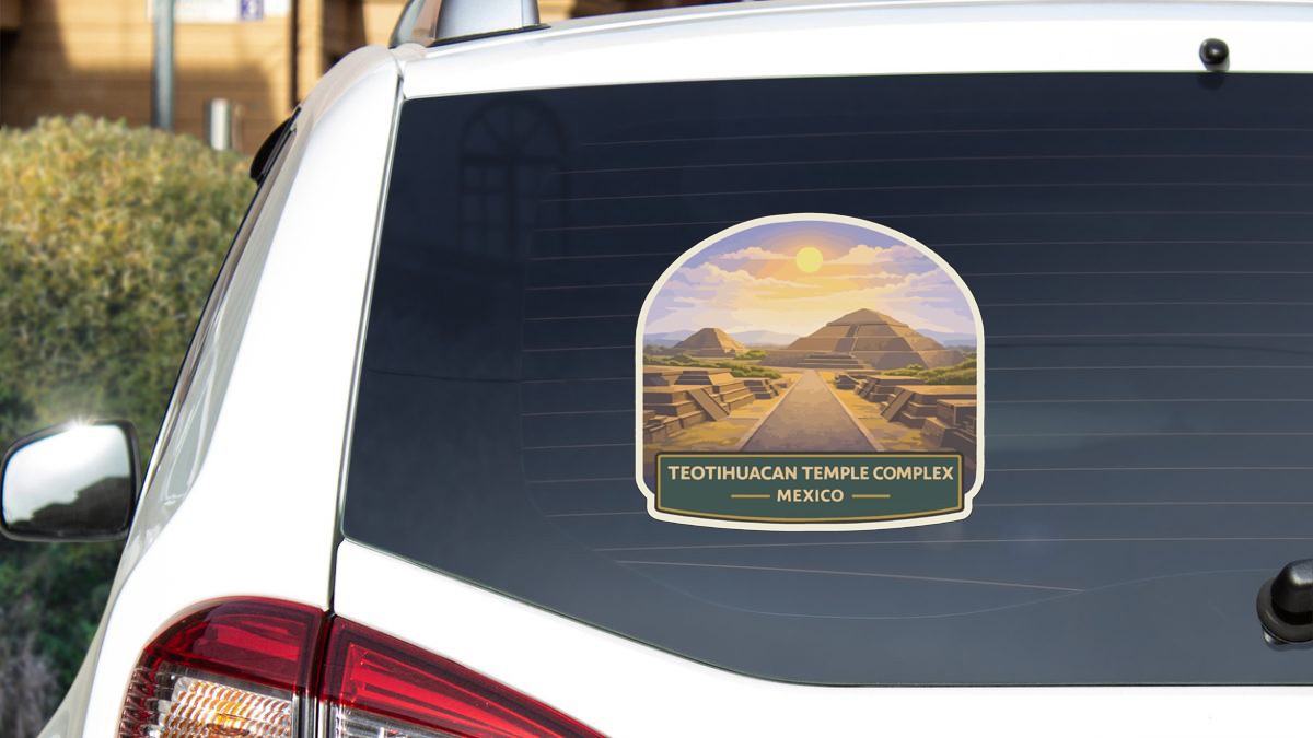 Teotihuacan Temple Complex Mexico Sticker Decal Vinyl Die-Cut World Heritage