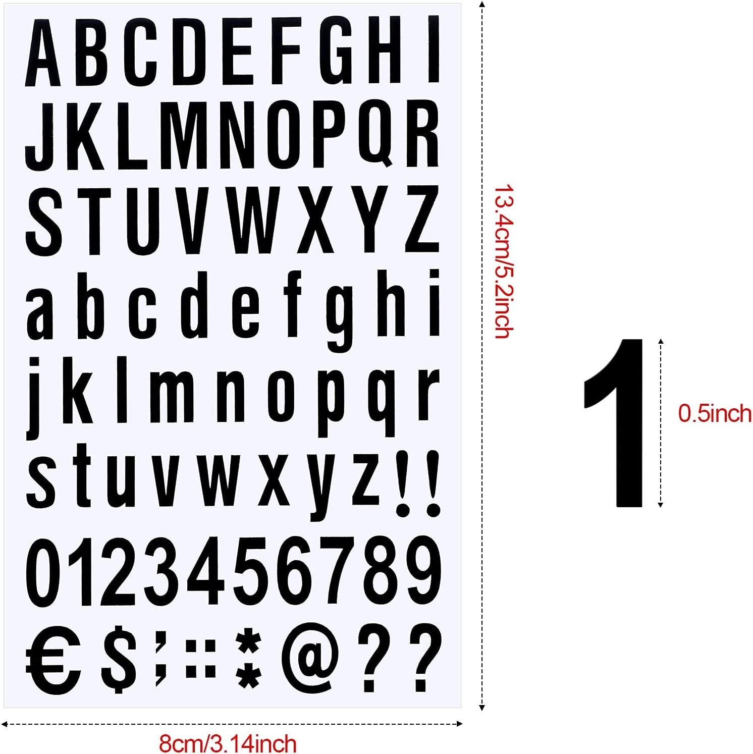 Durable 536-Piece Vinyl Letter & Number Set – Waterproof for Indoor/Outdoor Use
