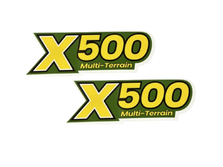 X500 Multi-Terrain Lawn Tractor Lawnmower Premium Vinyl Decal Set – 6″ x 1.85″