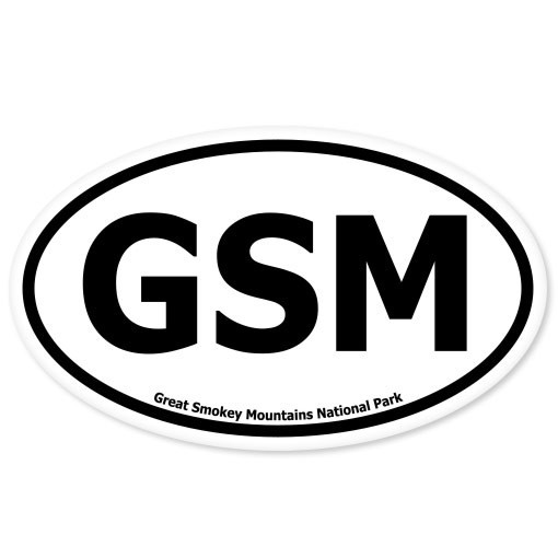 Great Smokey Mountains National Park Oval car bumper sticker 5″ x 3″