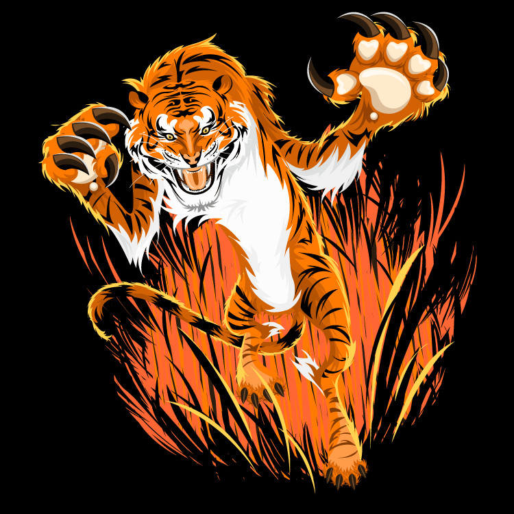 Tiger Black Car Bumper Sticker Decal