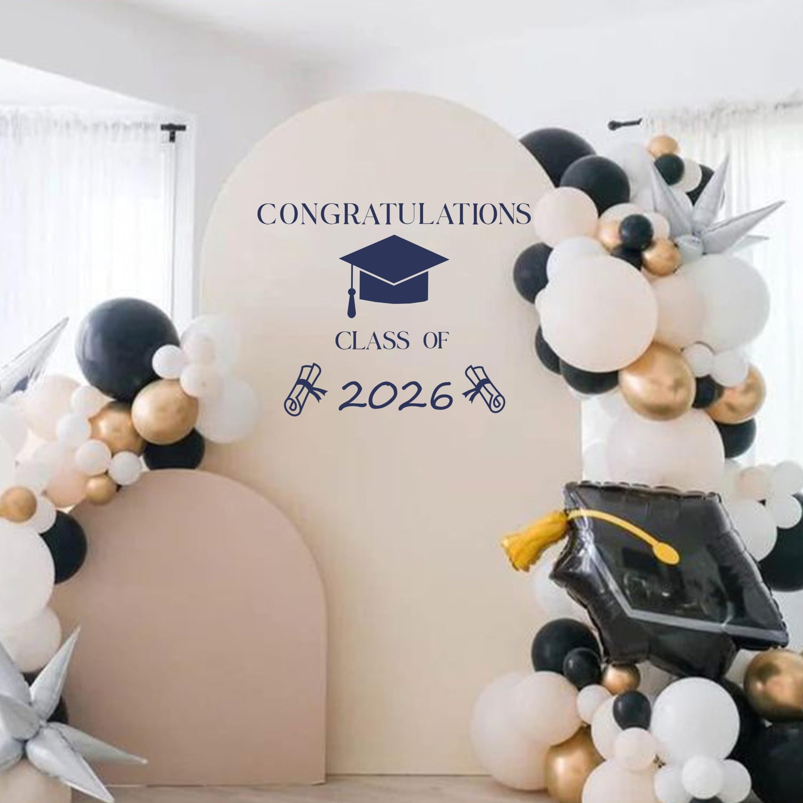 Congratulations Class of 2026 Decal – Graduation Party Decoration Supplies Wa…
