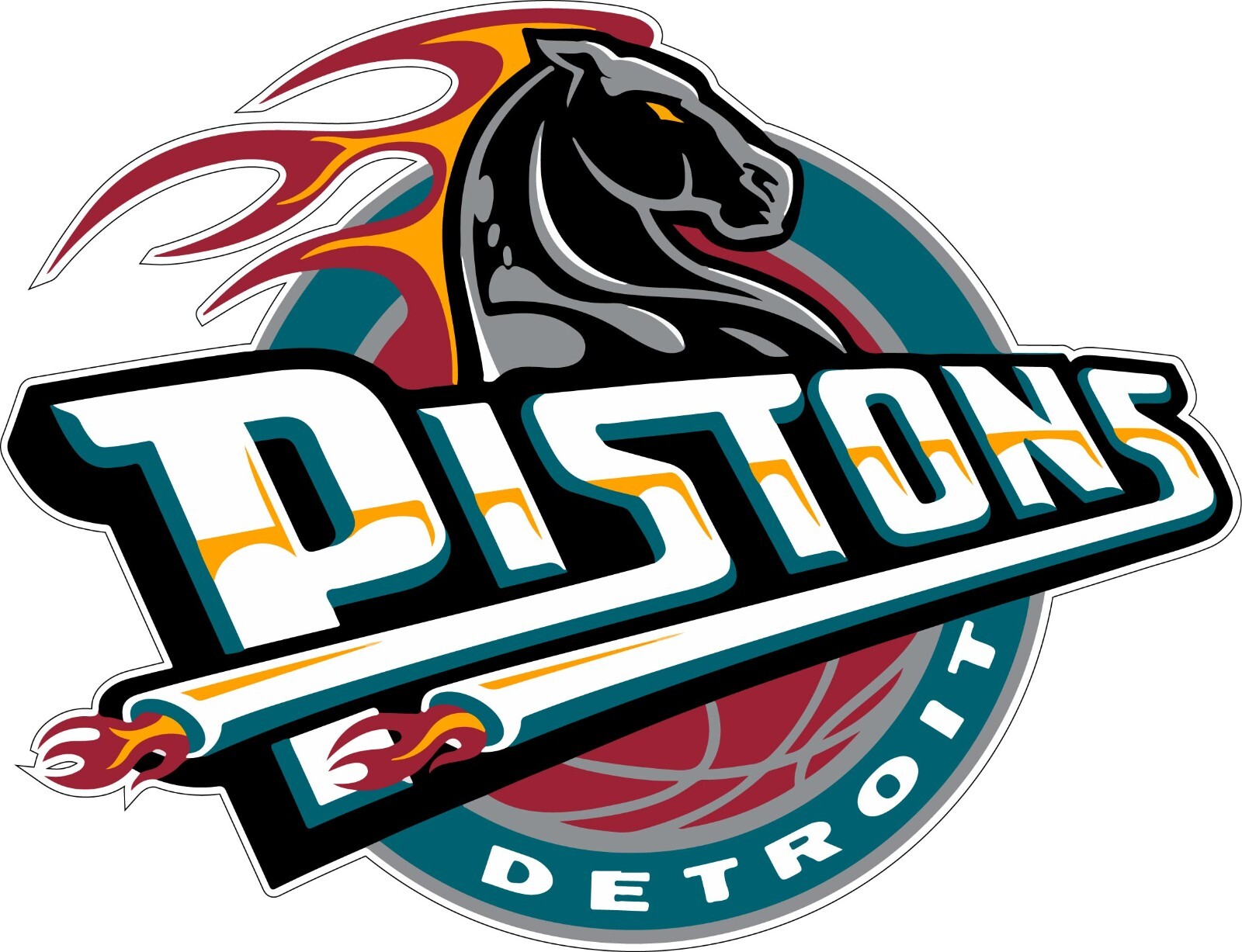Detroit Pistons NBA Basketball Fan Vinyl Sticker Decal /window, wall, car bumper