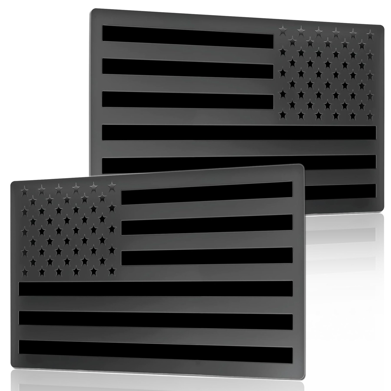 3D Metal USA Flag Emblem Decal, Black Aluminum Car Badge for Auto Truck SUV, …