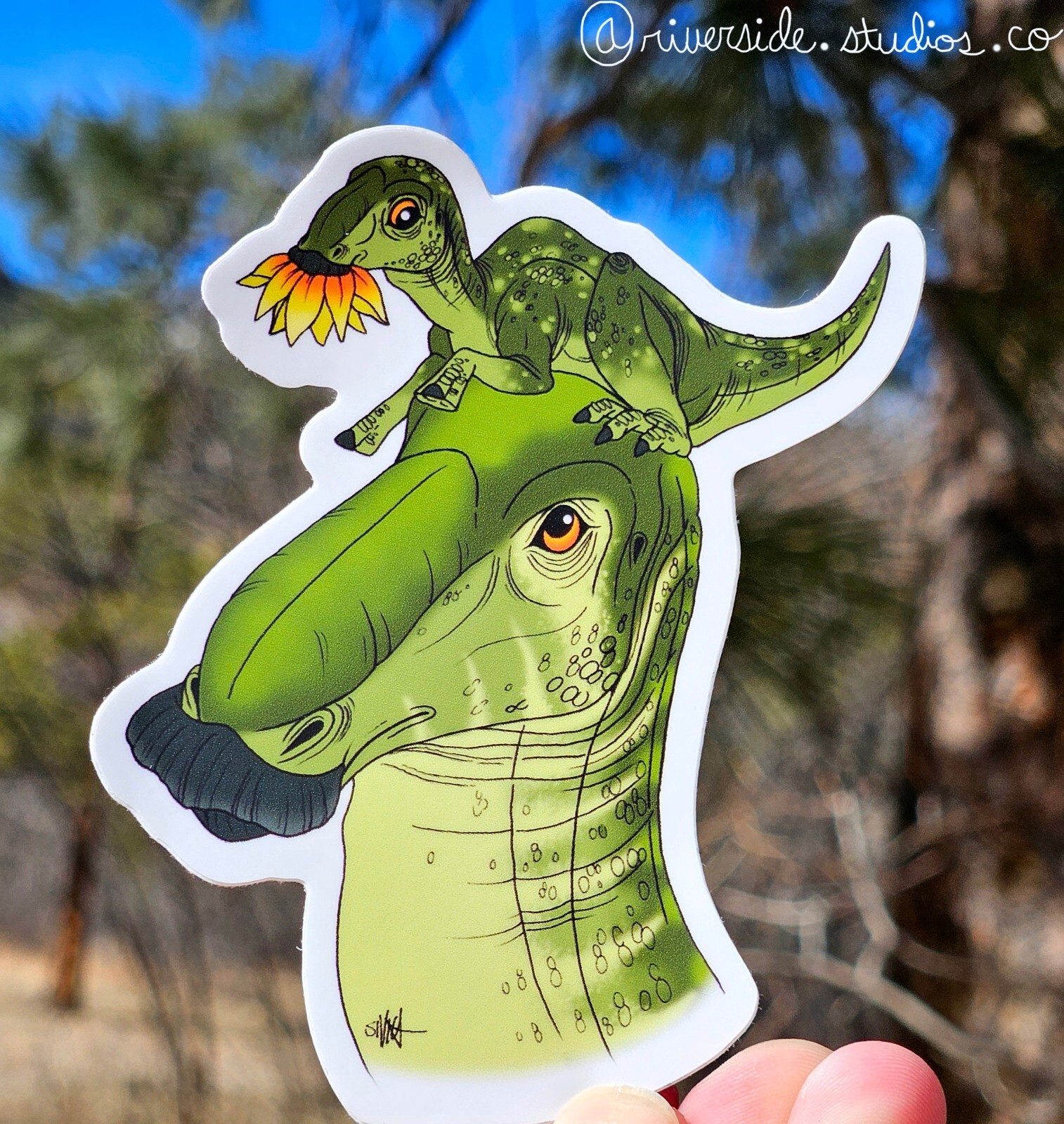 Edmontosaurus Vinyl Sticker 3″ Original Paleoart Dinosaur Jurassic Park