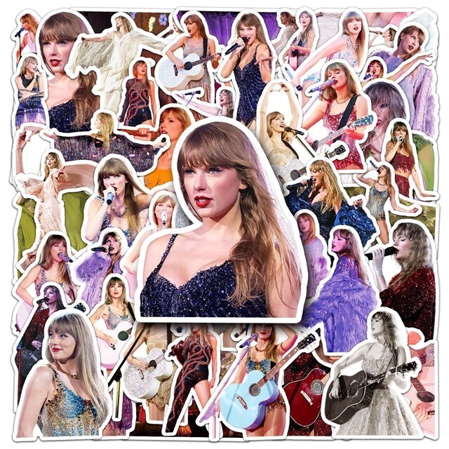 50pcs Taylor Swift Inspired Stickers, Folklore Red Eras Tour Stocking Stuffer