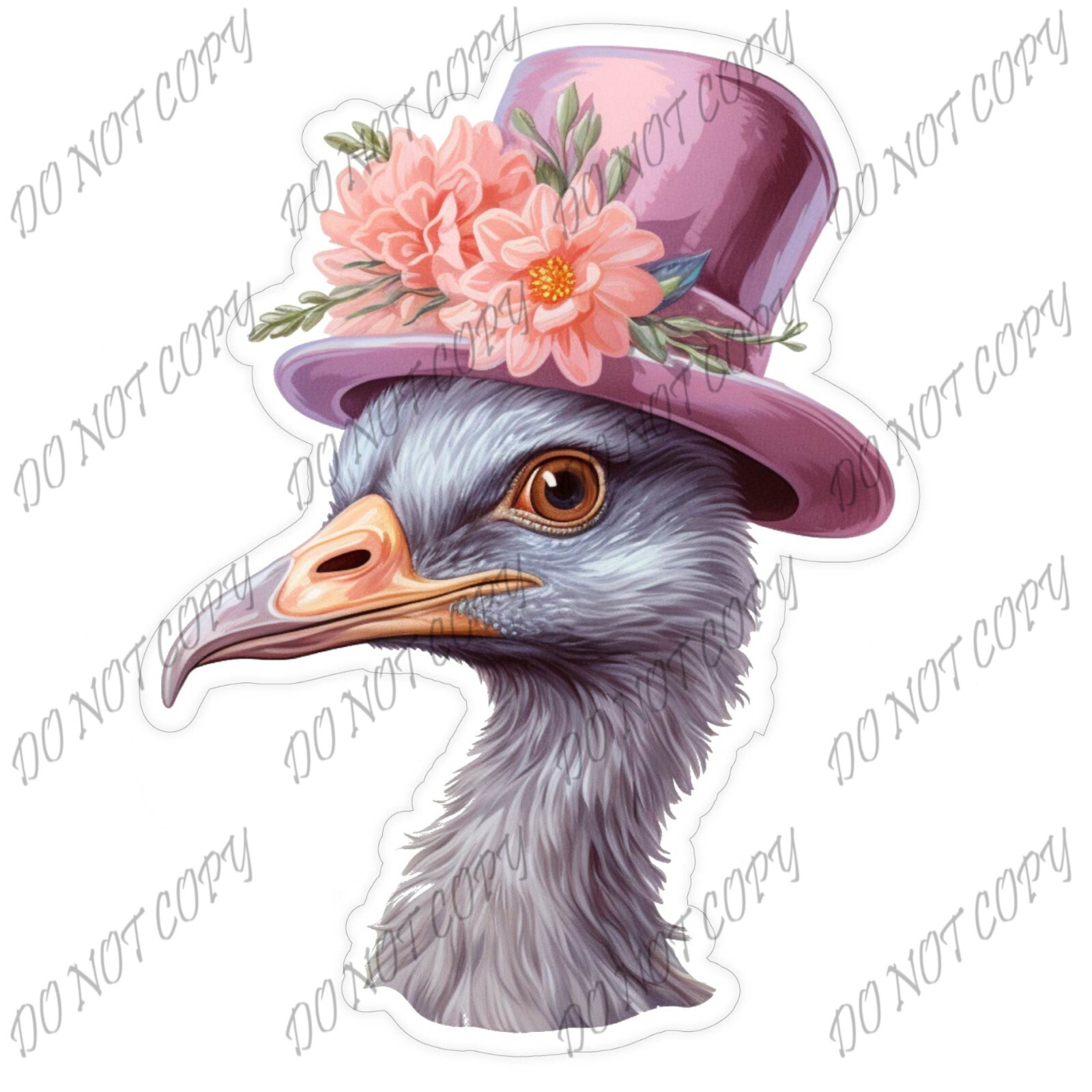 Laminated Vinyl Decal Die Cut Sticker – Birds With Hats – Made in USA