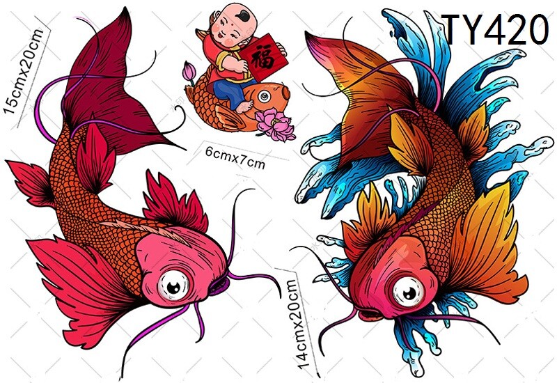 Koi Fish Vinyl Decal Home Car Window Sticker Lucky Waterproof Chinese Style DIY