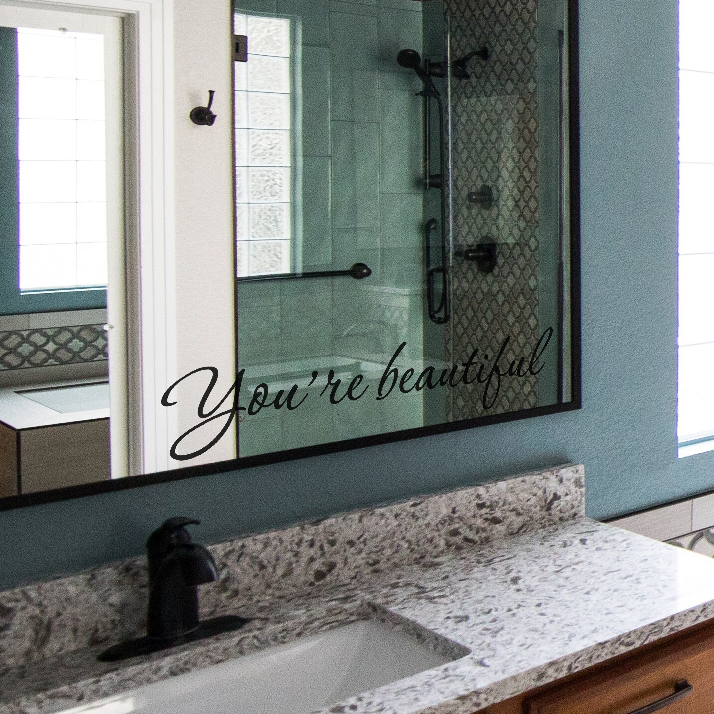You’re beautiful wall decal love quote sticker for bedroom bathroom 22×4 inches