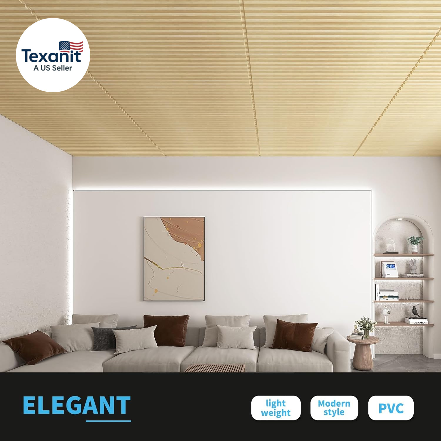 12-Pack Slat Design 3D Wall Panels for Interior Wall Decor, 2X4 FT PVC Decorativ