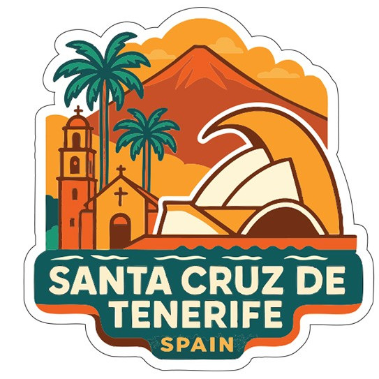 Santa Cruz de Tenerife Spain Sticker Decal Vinyl Die-Cut City Skyline Landmark