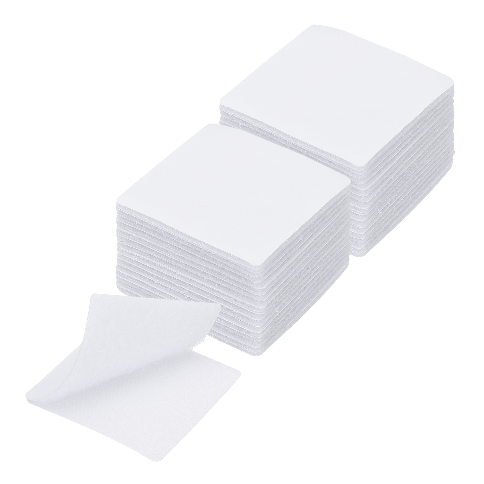 2×2 Inches Hook and Loop Dots 16 Sets Square Self Adhesive Tape White