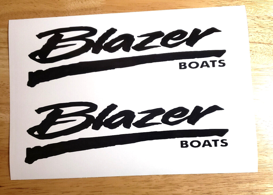 Blazer Boats Stickers Decals GLOSS BLACK 16X4.8″ pair FAST USA