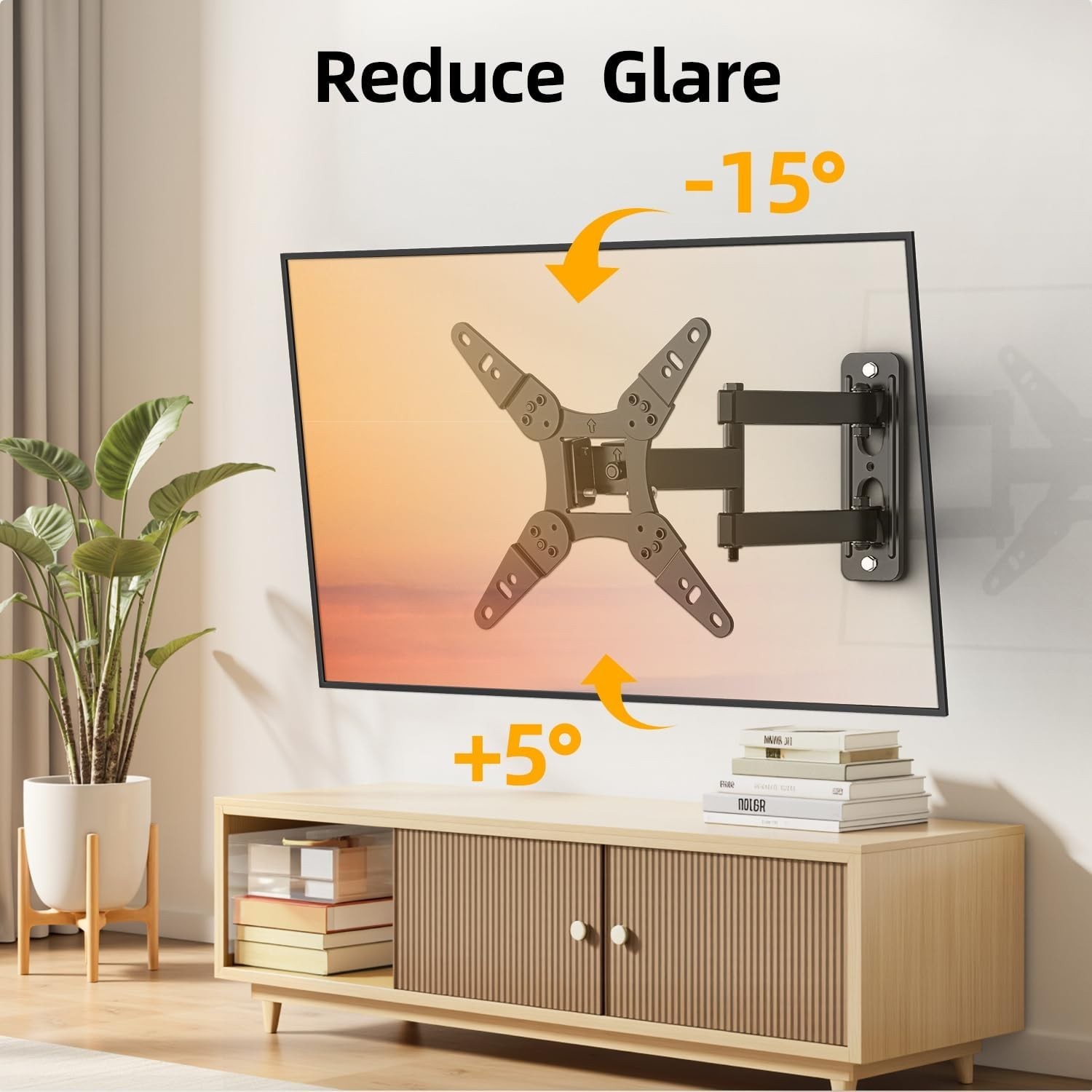 32+ 40 Inch Full Motion TV Wall Mount for 13-43″ Tvs & Monitor, 360° Rotating Sm