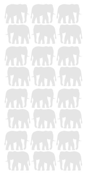 Elephant Stickers Sticker Vinyl 1-1/4″ DC50-072 Light Grey