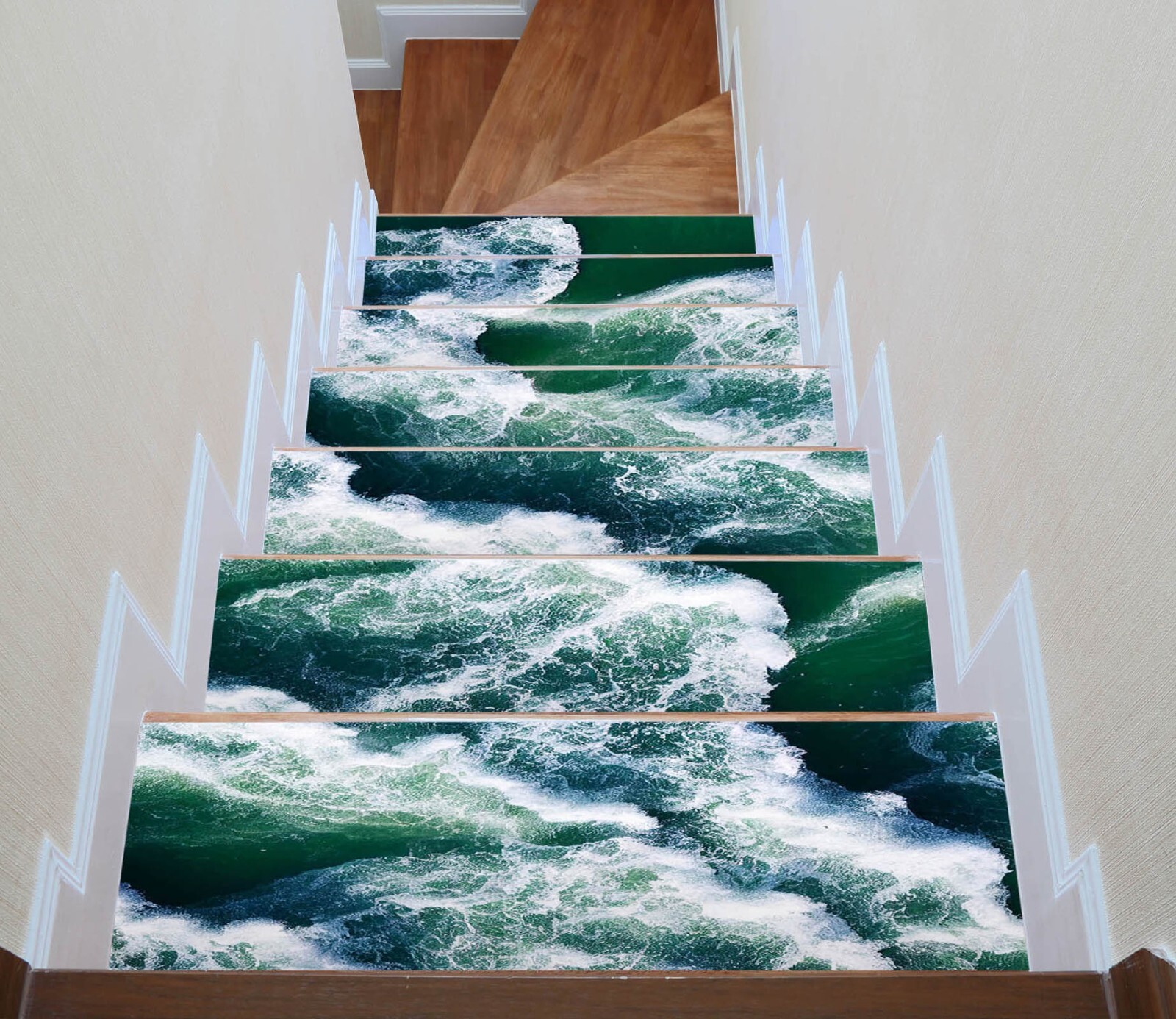 3D Dark Green Sea A219 Stair Risers Decoration Photo Mural Vinyl Wallpaper Vera