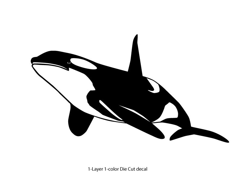Sealife – Ocean Orca #1 – Outdoor Window Die Cut Decal Vinyl Sticker 6Yrs Film
