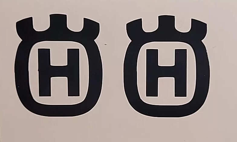 (2x) 1.5″ Husqvarna Vinyl Decals Cars Trucks Windows Laptops Boards Glass Cups