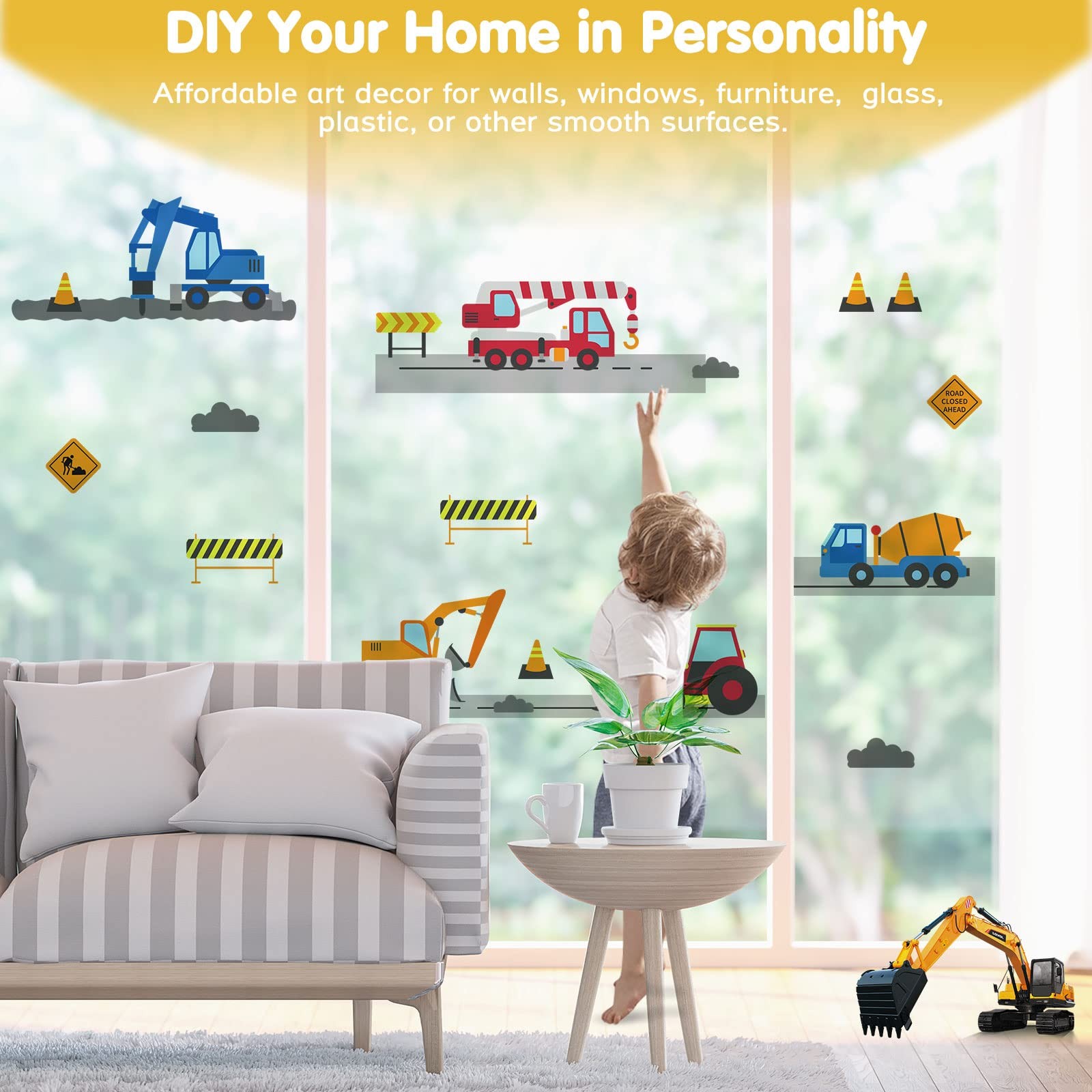 Construction Vehicles Wall Decals Peel and Stick Engineering Vehicles Decals …