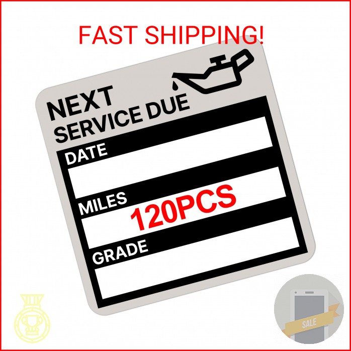 for Oil Change Sticker Static Cling, Clear Stickers 120 Pcs 2”x 2” Next Service