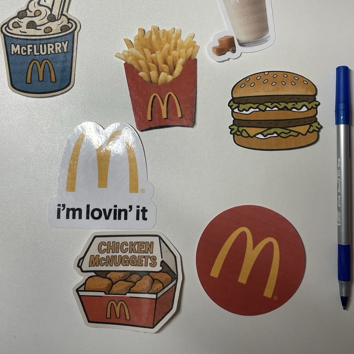 McDonald’s Food Theme Sticker Set Multicolor Fast Food for Laptop Wall