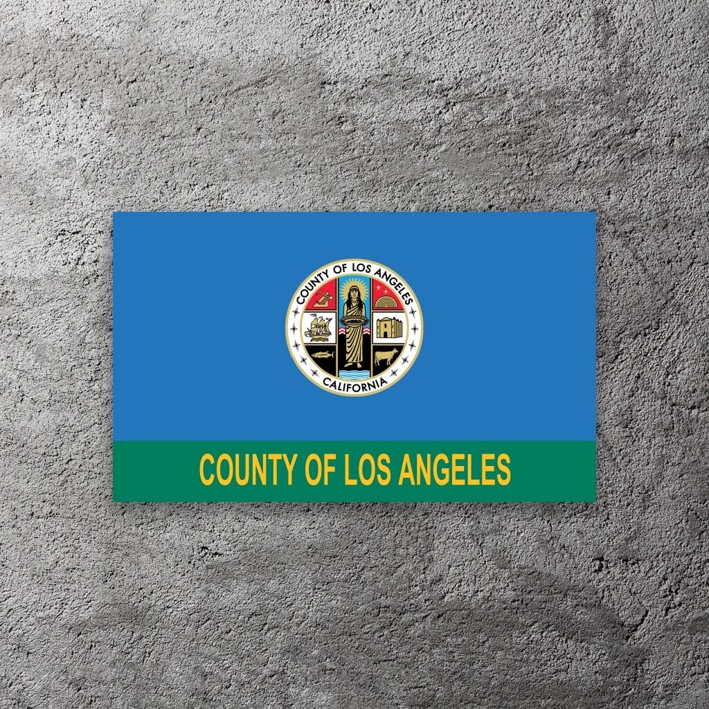 Los Angeles City Flag Vinyl Sticker 4 in Wide Includes Two Stickers