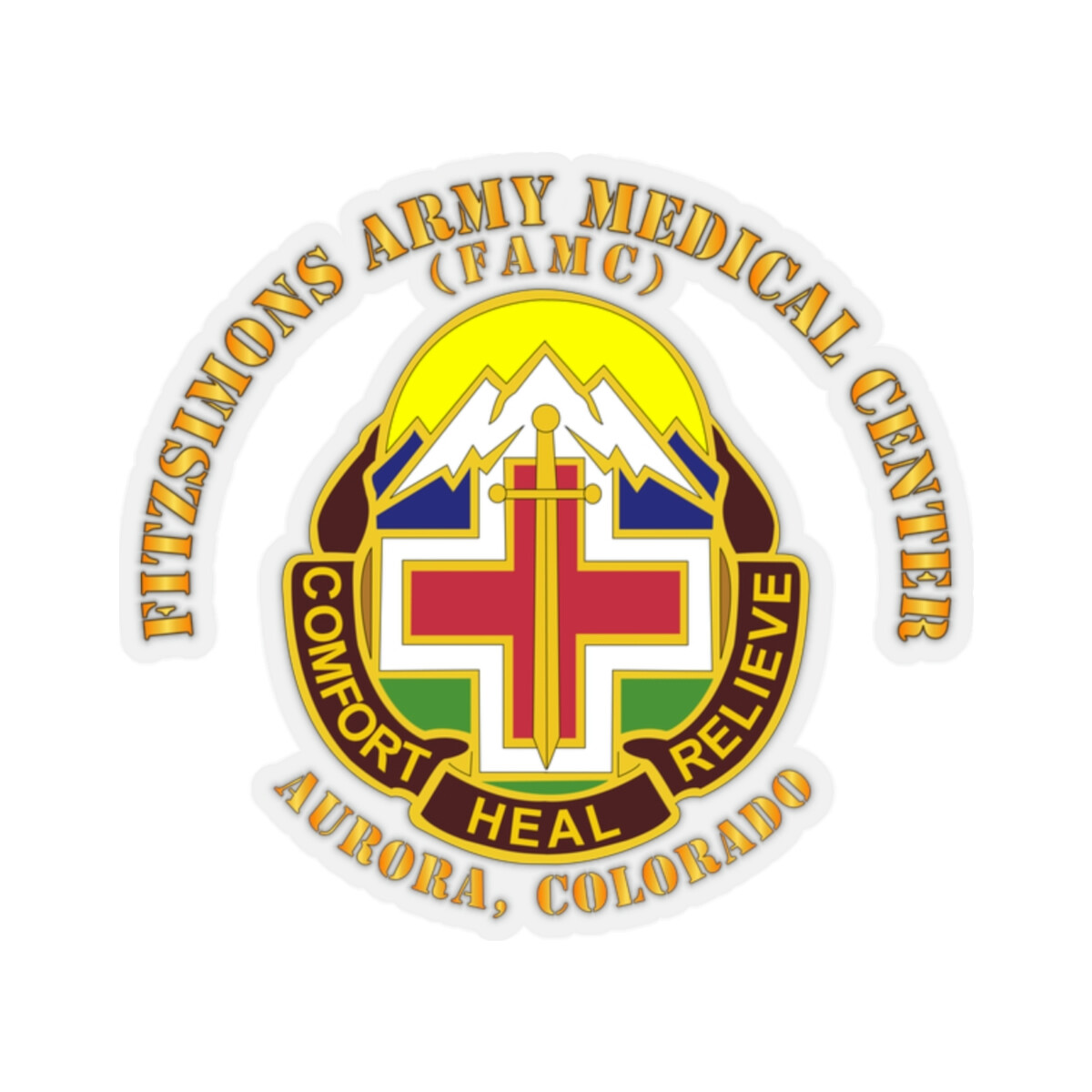 Kiss-Cut Stickers – Army – Fitzsimons Army Medical Center – Aurora Colorado