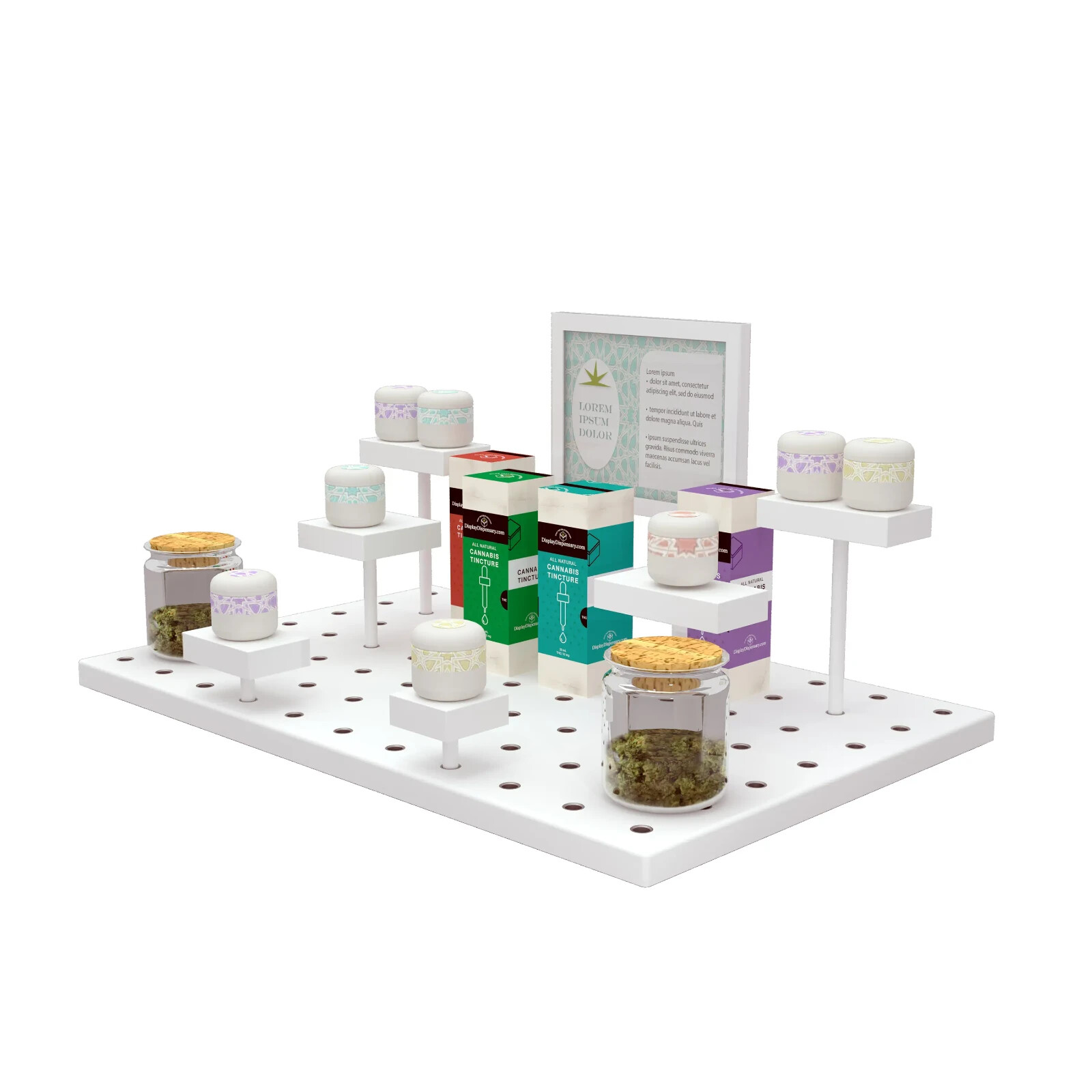 Modular Multi-Level Display Riser Kits Large High Gloss White ZNKIT2GW
