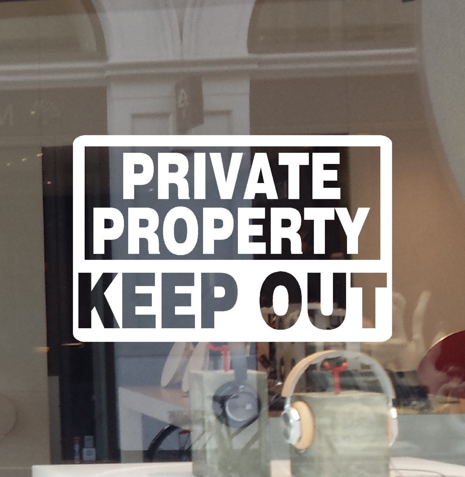 PRIVATE PROPERTY KEEP OUT DECAL SECURITY DECAL BUSINESS OFFICE