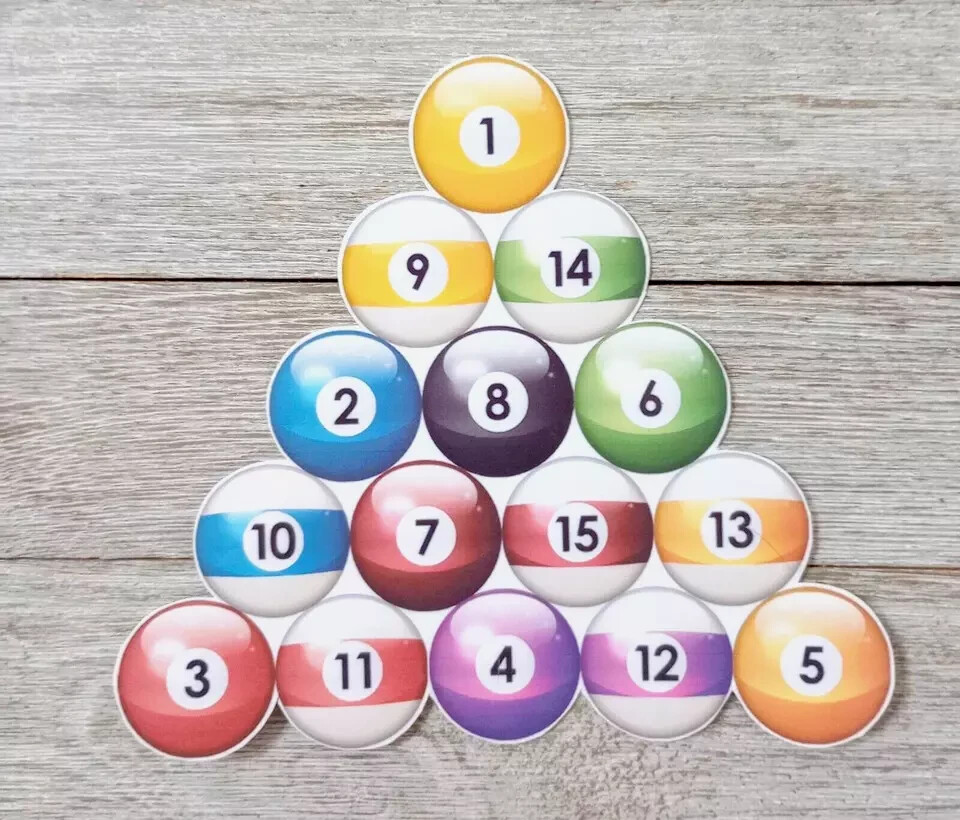billiards pool balls wall sticker sports glossy 5 inch crafts