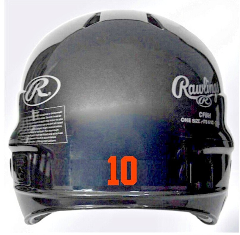 Custom Baseball/Softball Helmet Number Decal 1″ Tall (12 pcs) Style 5