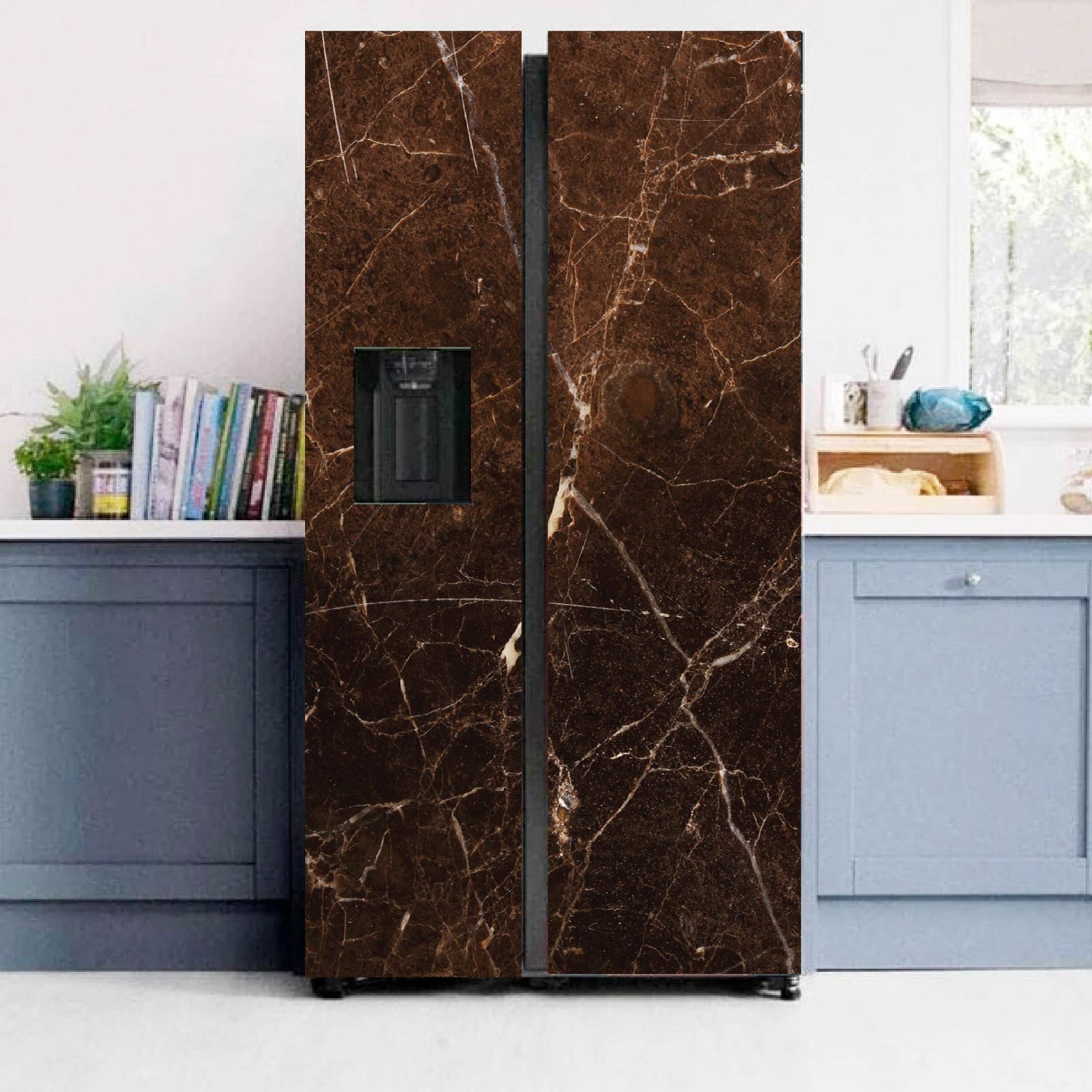 Marble Fridge Wrap, Modern Minimalist Kitchen Upgrade