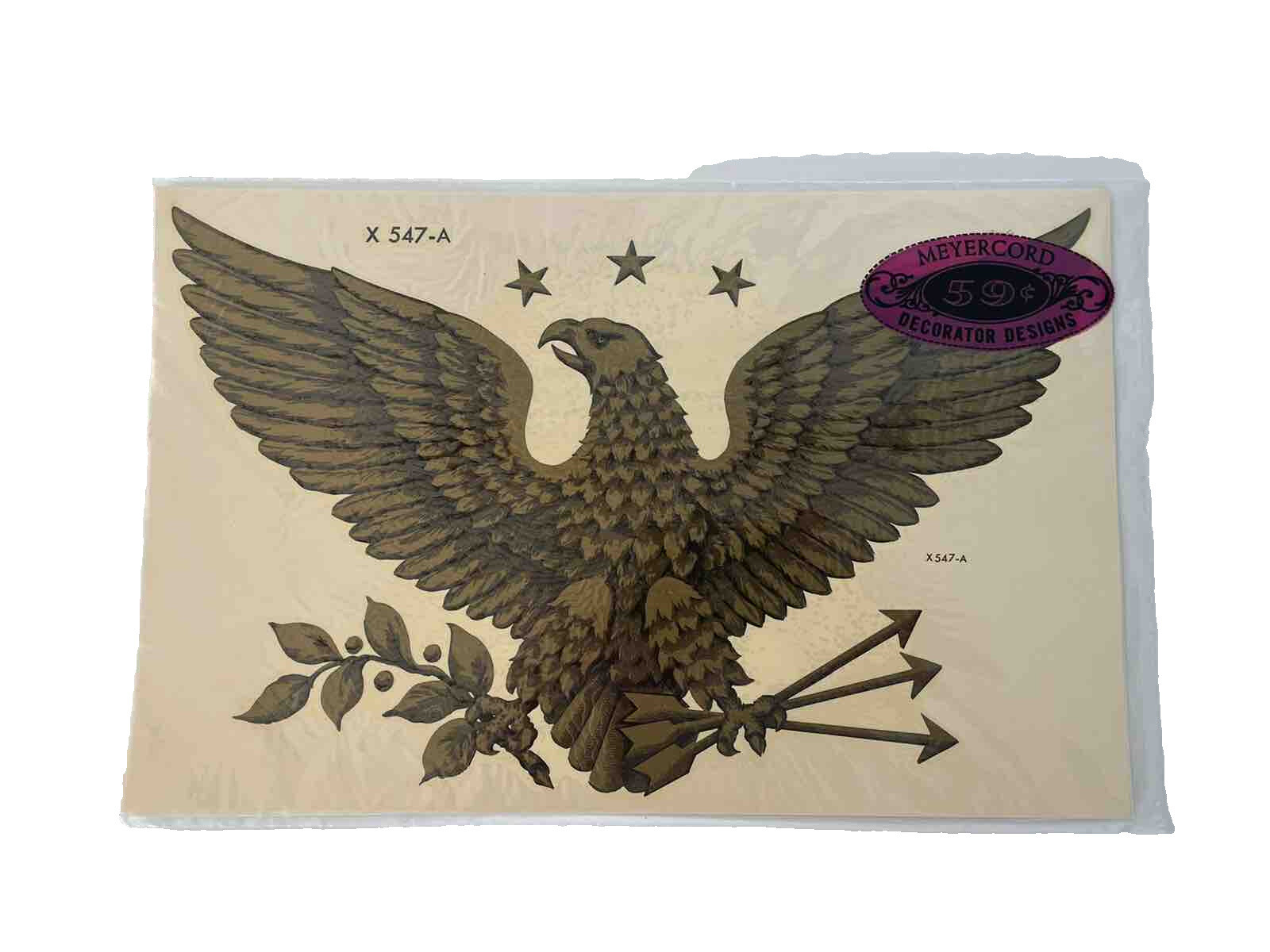Meyercord Decals Gold Eagle 547-A 13″ x 8″ NEW FACTORY SEALED