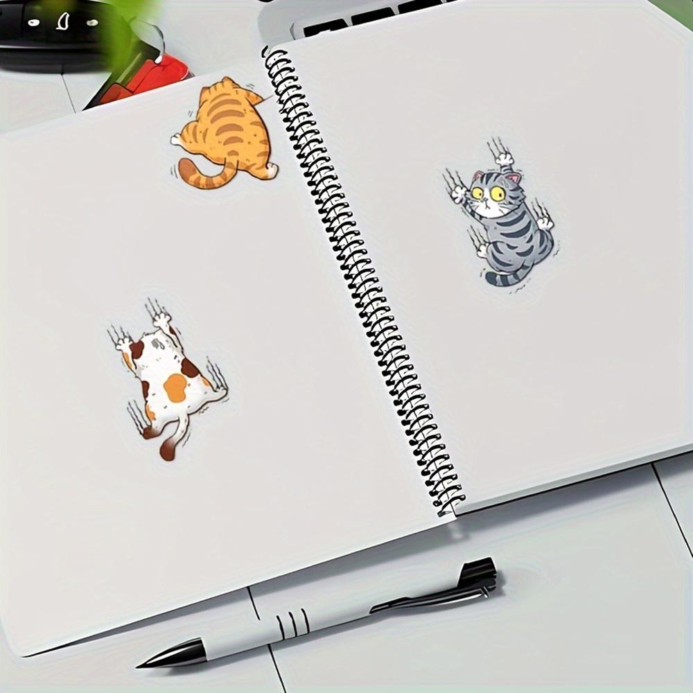 Easy-To-Apply Practical All-Surface Decorative 3-Piece Cute Cartoon Cat Stickers