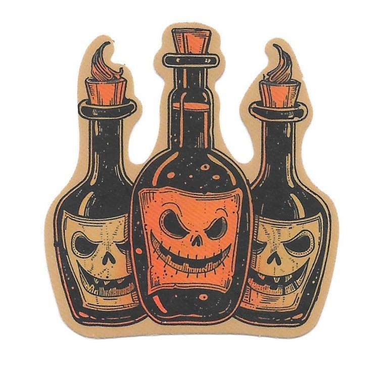 Halloween Potion Bottles Sticker Skull Pumpkin Vinyl Die Cut Spooky Journal Art