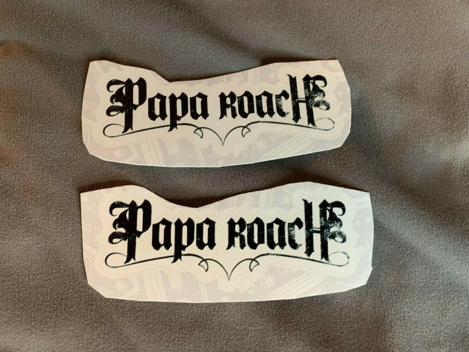 Lot of (2) PAPA ROACH 1″ x 3 1/2″ Band STICKERS Black White FAST! FREE SHIP!